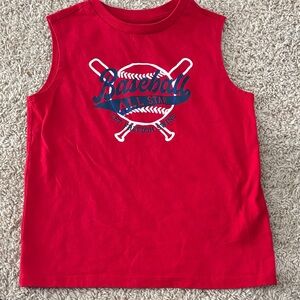 Kids Red Baseball Graphic Tank Top
